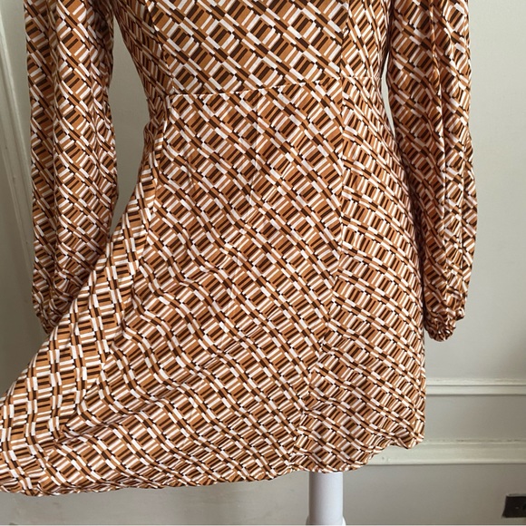 Faithful The Brand Boyd Mini Dress Del Camaron Print Tan - Picture 8 of 13